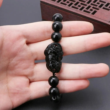 Black Obsidian Brave Troops Charm Bracelet-Your Soul Place
